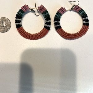 Anthropologie color-block earrings